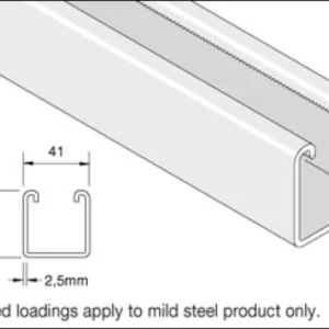 Unistrut 41x41x2.5 Plain Channel PG 3M