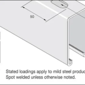 Unistrut 41x62x2.5mm Slotted Channel PG 3M