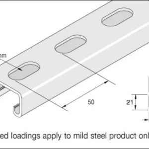 Unistrut 41x21x2.5mm Slotted Channel PG 6M