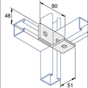 Unistrut P1037 90Deg Bracket 3 Hole