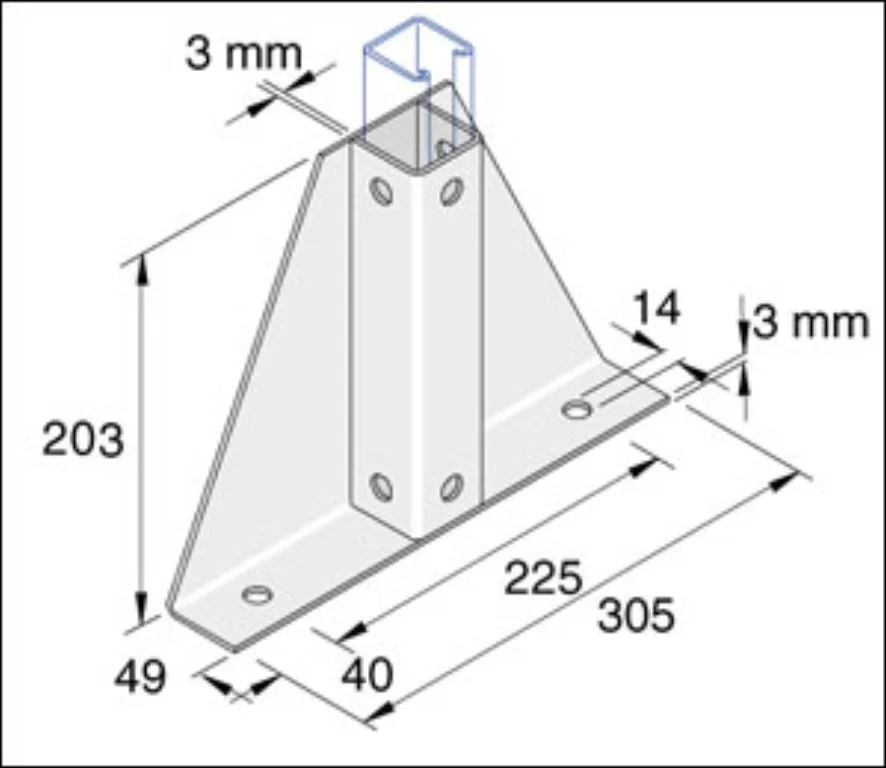 Unistrut P2348-S1 Wing Bracket 8 Hole