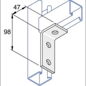 Unistrut P1346 90Deg Bracket 3 Hole